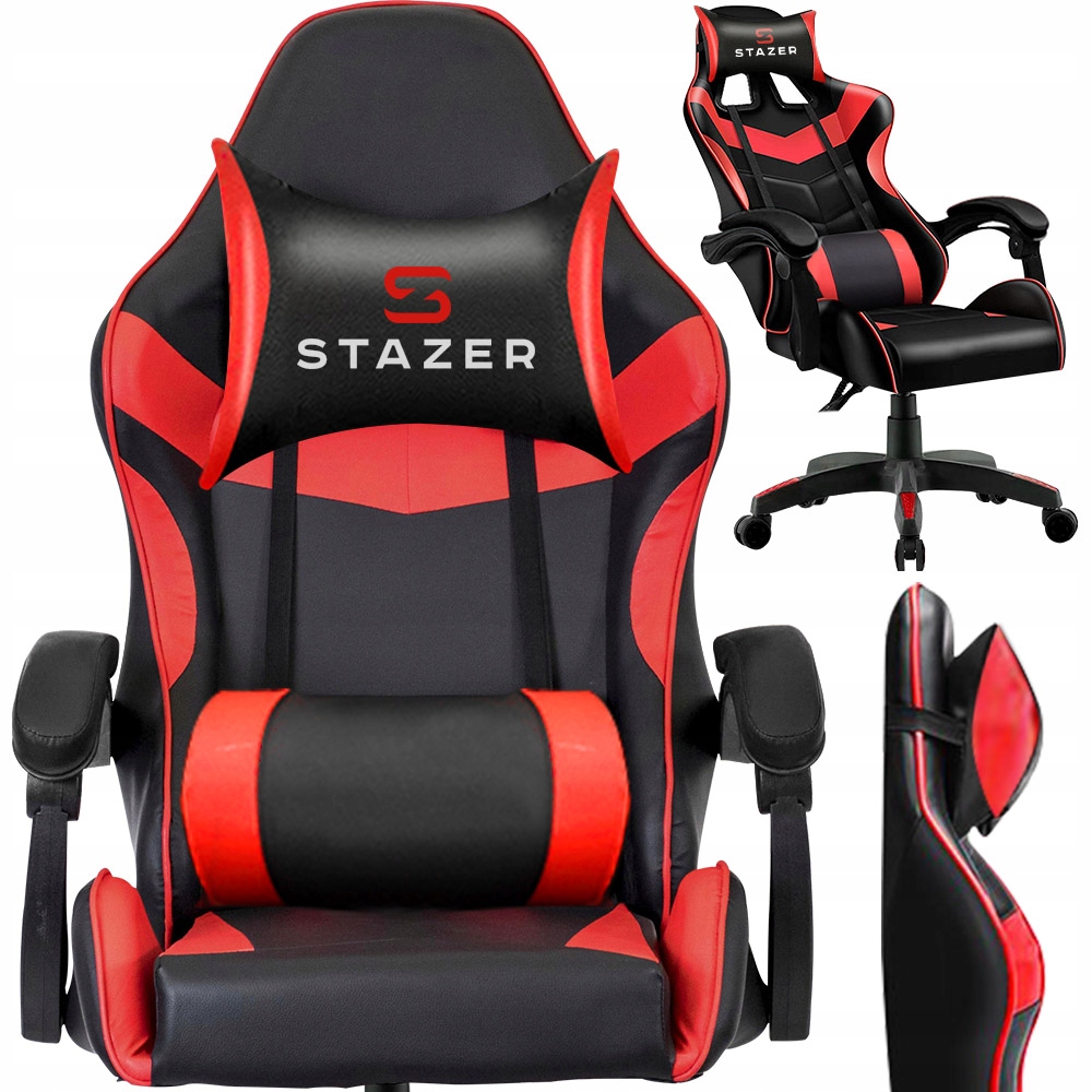 Herná stolička Stazer Coliber, čierno-červená ekokoža + Originálne balenie produktu STAZER
